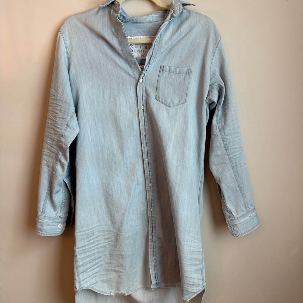 Frank & Eileen Light Blue Denim Shirt Dress